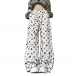 Naiste retrografiti disainiga Sense t&ouml;&ouml;&uuml;likonna p&uuml;ksid 90S Hot Girl Y2K Straight Tube Sport Street Dance laia s&auml;&auml;rega vabaaja p&uuml;ksid S beež