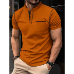 Meeste suvised polos&auml;rgid p&uuml;stise kraega tasku l&uuml;hikeste varrukatega topid Meeste spordipolos&auml;rk 3XL oranž