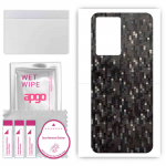 apgo Protective Skin Sticker for the back compatible with Oppo A57, Wrap Film, Foil, Vinyl - Pattern Carbon Black Pixel