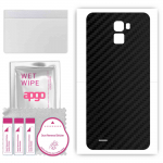 apgo Protective Skin Sticker for the back compatible with Kruger&Matz Live 6 Plus, Wrap Film, Foil, Vinyl - Pattern Carbon Black