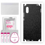 apgo Protective Skin Sticker for the back+sides compatible with Xiaomi Redmi 9A, Full Wrap Film, Foil, Vinyl - Pattern Black Honeycomb