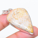 Natural Fossil Coral Gemstone Handmade 925 Sterling Silver Pendant 2.17 b1e73