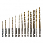 13 tk/komplekt kiirterasest kuusnurkse keerdpuuriga kruvikeeraja otsikud elektrit&ouml;&ouml;riistad