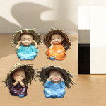 4 t&uuml;kki Kung Fu poiste kujud Hiina Buddha figuurid Armsad Gong kodus autode kaunistamiseks 6cm_Four No Postures