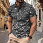 Meeste polo T-s&auml;rgid Mood vabaaja l&uuml;hikeste varrukatega 3D s&auml;delevate litritega prindiga meeste spordis&auml;rk 2XL hall v&auml;rv