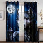 3D mitmeelemendiline hundimustriga pimenduskardinakomplekt, sobilik kodu kardinateks noorte elutoas ja magamistoas 100W130H(CM)40x51in&Grommet Top