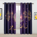 Luksuslik Eid Ramadan Festival moslemi taustaga p&auml;ikesevari kardinad islami islami elutoad magamistoa dekoratiivkardina 2 paneel 100W130H(CM)40x51in&Hook