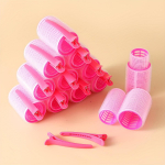 36 tk/komplekt Isehaarduv juuste lokitangide komplekt, ilma kuumuseta juuksekoolutaja koos juukseklambritega, isetegemise vahendid k&otilde;ikidele juukset&uuml;&uuml;pidele roosa punane v&auml;rv