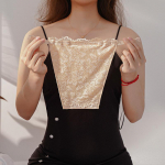 Pitsist dekoltee kattev naisterihm, kummipael, lihtne klambriga rinnahoidja rinnahoidja, m&auml;hitud rindkere kaitsev toru &uuml;laosa one Size