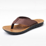 Suvejalatsid Meeste Sussid Lamedad Ehtsast nahast Puhkusesussid Br&auml;ndi Meeste Flip Flop Libisemiskindlad 39 khaki