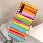 V&auml;rviline vikerkaarekunsti telefonikott Xiaomi Redmi Note 11 10 9T 8 7 Pro jaoks, Redmi 10 9 9A 9C 8 7 6 jaoks, pehme must telefonikate Redmi Note11-11S 4G