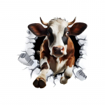 Isikup&auml;rastatud katkine sein Lehma seinakleebised Laste magamistuba Vannituba WC katte kaunistus Kodukaunistuse seinakleebised 30x30cm mitmev&auml;rviline