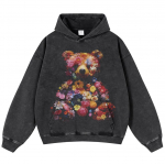 T&auml;navar&otilde;ivad Bear Bouquet Unisex pestud must kapuuts Suur Unisex pikkade varrukatega S must