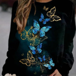 Butterfly Hoodies Naiste Mood Pusad Butterfly 3D Print &Uuml;markaelus Pikkade Varrukatega Pusad Harajuku Hoodie Abstraktne Maalimine 2XL