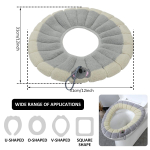 Talvine soe WC istmekatte matt O t&uuml;&uuml;p kootud veniv WC kate pestav vannitoa WC padja padi k&auml;epidemega paks sinine