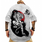 Moodsad Jaapani Samurai-tr&uuml;kiga Meeste Trendikad T-s&auml;rgid Suvised O-kaelusega l&uuml;hikeste varrukatega T-s&auml;rgid T&auml;navar&otilde;ivad Hip Hop Topid 3XL 2XL