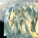 Hawaii lilleline l&uuml;hikeste varrukatega s&auml;rk neutraalse tuulega suvine lahtine retro ni&scaron;i &scaron;ikk disain paari s&auml;rk XXL rohuroheline v&auml;rv