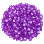 DIY k&auml;sit&ouml;&ouml; lahtised helmed kaelakee k&auml;ev&otilde;ru ripats V&auml;rvilise taustaga valged t&auml;hed 50 tk / partii 7 mm ehete tegemiseks l&auml;bipaistev kiri 7mm 50Pcs lilla