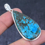 Tibetan Turquoise Gemstone Handmade 925 Sterling Silver Gift Pendant 2.44 i5i31