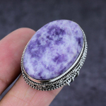 Lepidolite Stone Gemstone Handmade 925 Sterling Silver Gift Ring Size 6 a1a84
