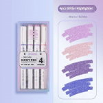 4 v&auml;rvi/karp Kawaii Glitter Highlighter Pliiats Pastelne Peen Pastelne Highlighter Marker V&auml;ljal&otilde;igete album Maalitud kirjatarbed Koolitarbed 4-Piece Set