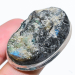 Natural Labradorite Gemstone Handmade 925 Sterling Silver Ring Size 7 j6b04