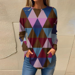 Naiste T-s&auml;rgid S&uuml;gises vabaaja pikkade varrukatega s&auml;rgid Vintage graafilise tr&uuml;kiga top Pullover L pruun