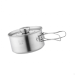 Cooking Pot Kitchen Ergonomic Handle Saucepan Easy to Clean Stockpot Soup for Hiking Home 1600ML