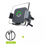 Auto Clamp Auto juhtmevaba laadija hoidik voltimisekraaniga telefoni GPS-navigatsiooni juhtmeta autolaadimine Samsung Galaxy Z Fold 5 jaoks Model 1 must
