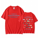 Okinawa T-s&auml;rk kevad/suve vabaaja puuvillane t-s&auml;rk l&uuml;hikeste varrukatega kvaliteetne gooti ts&auml;rk Sudaderas vintage O-kaelusega topid XL punane