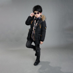 Paks soe talvine poiste jope pika kapuutsiga &uuml;ler&otilde;ivad poistele laste tuulejope 170cm must