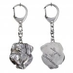 Dogue de Bordeaux, French Mastiff, Bordeauxdog II - Silver-plated key ring with dog, handbag decoration, backpack pendant by Art-Dog brand h&otilde;be