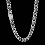 Tsirkoonist vedrulukuga titaanist terasest kaelakee ehted roostevabast terasest kuuba kett meeste hiphop kaelakee 40cm