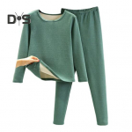 2 tk/komplekt Talvetopsp&uuml;kste komplekt Paks pl&uuml;&uuml;sis &uuml;mara kaelusega pikkade varrukatega elastne v&ouml;&ouml;koht soe pehme k&uuml;lmakindel kodur&otilde;ivaste pidžaamakomplekt termopesu komplekt 3XL