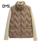 Naiste talvevest paksendatud polsterdatud varrukateta tuulekindel statiivi krae soojust hoidev kaelakaitse taskud lahtised kardigan v&auml;lisvest vest 4XL kohv