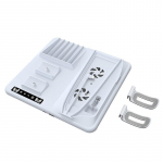 PS5 Slim jaoks koos laadimisdoki ja 8 m&auml;ngude salvestusaluse jahutusventilaatori ja PS5 kontrolleri laadimisjaamaga 27.5*24.5cm valge