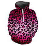 Meeste s&uuml;gisene leopardprintide seeria 3D digitaalprintimine Pullover Hoodie Moodsad dressipluus Mees 5XL pink