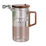 550/750 ml teekann infusiooniga Puidust k&auml;epidemega teekann Borosilikaatklaasist teekann Veeeraldustehnoloogia Tilguvaba tila Easy Care teekann 750ML puhas