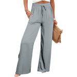 Laia s&auml;&auml;rega p&uuml;ksid naistele, k&otilde;rge elastse v&ouml;&ouml;kohaga Flowy Palazzo p&uuml;ksid vabaaja vabad mugavad taskutega p&uuml;ksid XL
