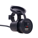 Mootorratta USB-laadija adapter ja toitel&uuml;liti veekindel nutikas laadimisport iPhone'i Samsungi GPS-i jms jaoks. 5*4.5*2.2cm must