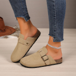 Naiste sussid suletud varvastega lehma seemisnahast nahast puukingad, sussid naistele, retro mood aia-muulsandaalid, suvised uued puukingad, slaidid naistele 35 pruun