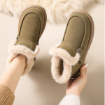 Naiste talvised pl&uuml;&uuml;sist voodriga lumesaapad v&auml;listingimustes libisemiskindlad k&otilde;rge &uuml;laosaga jalavarjud Kunstnahast poolsaapad, soojad kunstkarusnahast voodriga vabaaja l&uuml;hikesed saapad naistele 35 must