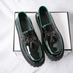 Meeste p&uuml;ksid, must platvormi k&otilde;rgus, paksu tallaga kingad, pidulik &auml;ri pulmakleit balli bleiserid smoking peokingad, suur suurus EU:38 punane