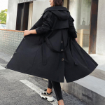 Uued Naiste Pikad Joped S&uuml;gis Talv &Uuml;hev&auml;rvilised Eemaldatava Pl&uuml;&uuml;sist Voodriga Naiste Parkad Kapuutsiga Karvase Kraega Paks Mantel Puhvjope 2XL must