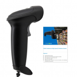 K&auml;eshoitav USB 2D 1D v&ouml;&ouml;tkoodiskanner COMS-andur, kiire skannimine QR-koodi lugeja Plug and Play must