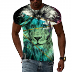 V&otilde;rgusilmast multikas Anime, kaelarihmadeta tavaline sportlik lahtise vormiga noorte roheline meeste T-s&auml;rk S valge