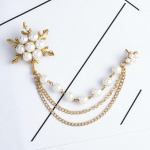 Elegantne Pearl Snowflake kett Tutid Pross Mood Prossid naistele Ketin&otilde;el Ehted kuld