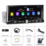 1DIN 6,9-tolline Carplay Android Auto 1080P HD Mirror Link autoraadio 7v&auml;rvilised tuled 2USB GPS autoraadio multimeediumipleier with 12LED