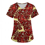 Naiste moodsad V-kaelusega l&uuml;hikeste varrukatega t&ouml;&ouml;riided taskutega, j&otilde;ulutr&uuml;kiga topid L armee roheline v&auml;rv