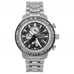 Citizen Promaster Geo Trekker Roostevabast terasest Hall sihver Eco-Drive BY3006-53H 200M Meeste piloodikell hall